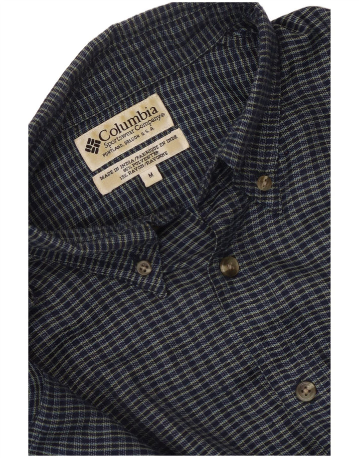 Camicia in flanella da uomo Columbia in poliestere a quadri blu medio