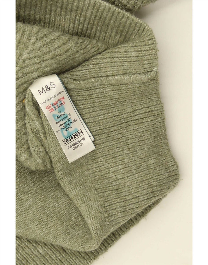 Maglione maglione con scollo a barca da donna Marks & Spencer UK 10 piccolo kaki