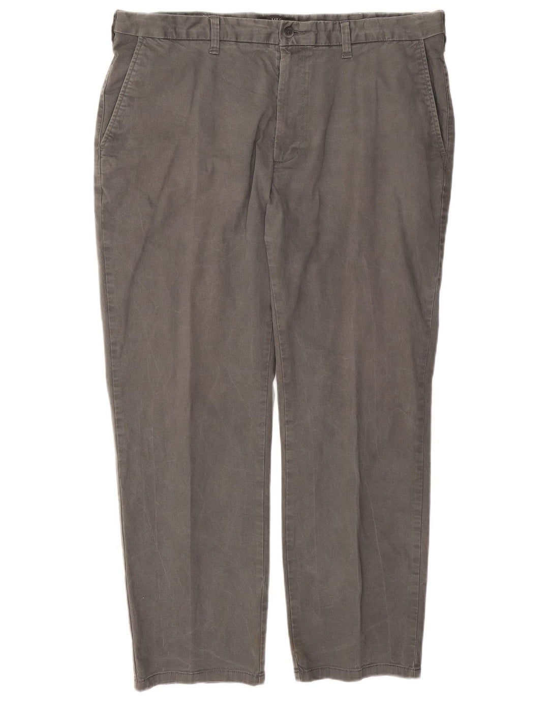 Pantaloni chino regolari da uomo Marks & Spencer W40 L29 cotone grigio