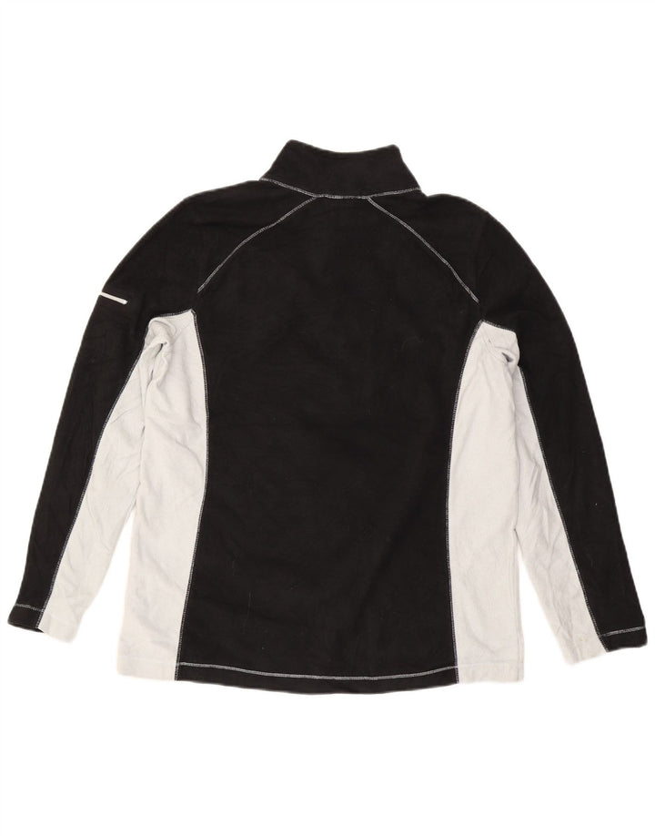 Eddie Bauer Maglione in pile da uomo con zip e collo, grande, in poliestere color block nero