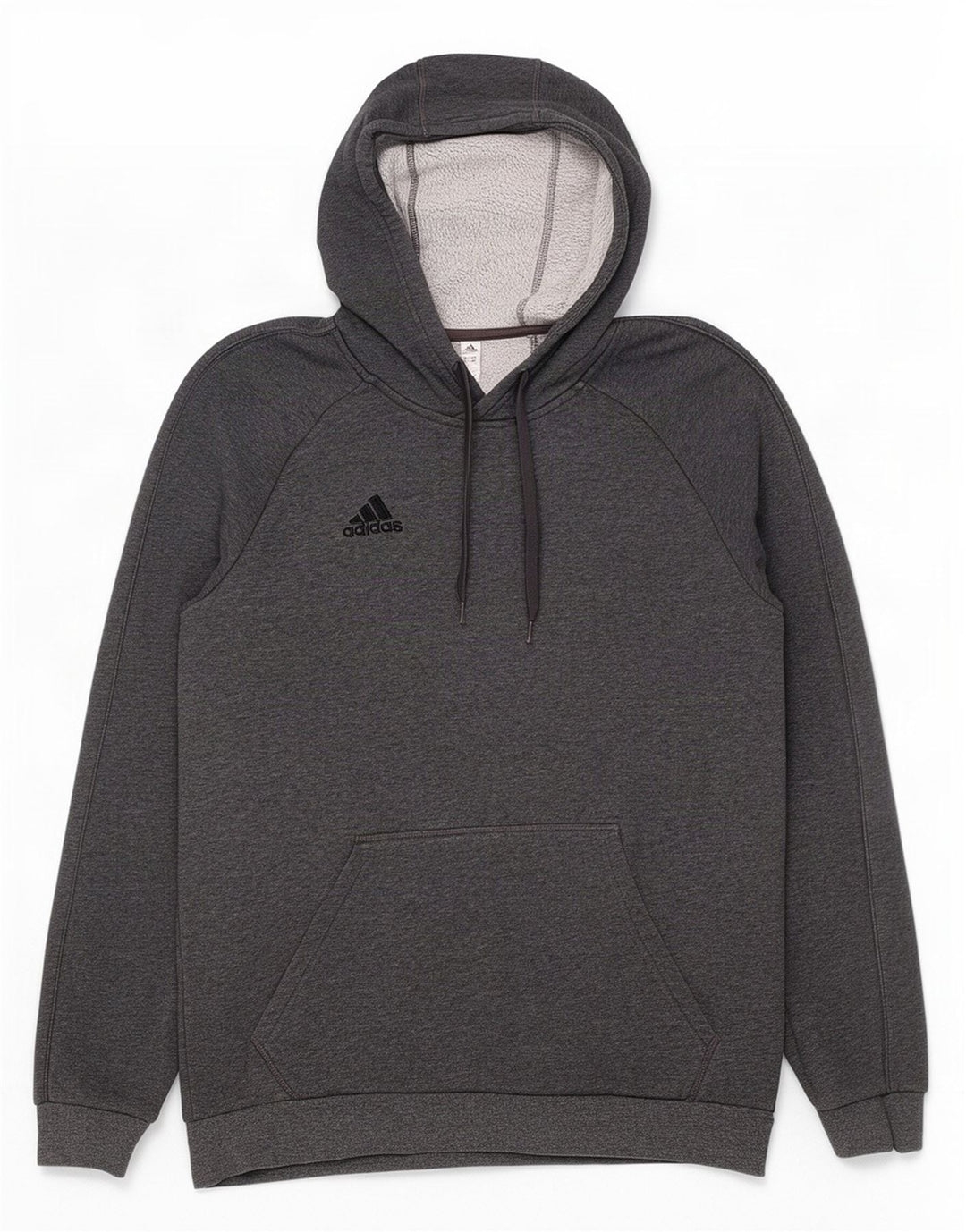 Felpa con cappuccio da uomo Adidas in cotone chiazzato grigio medio