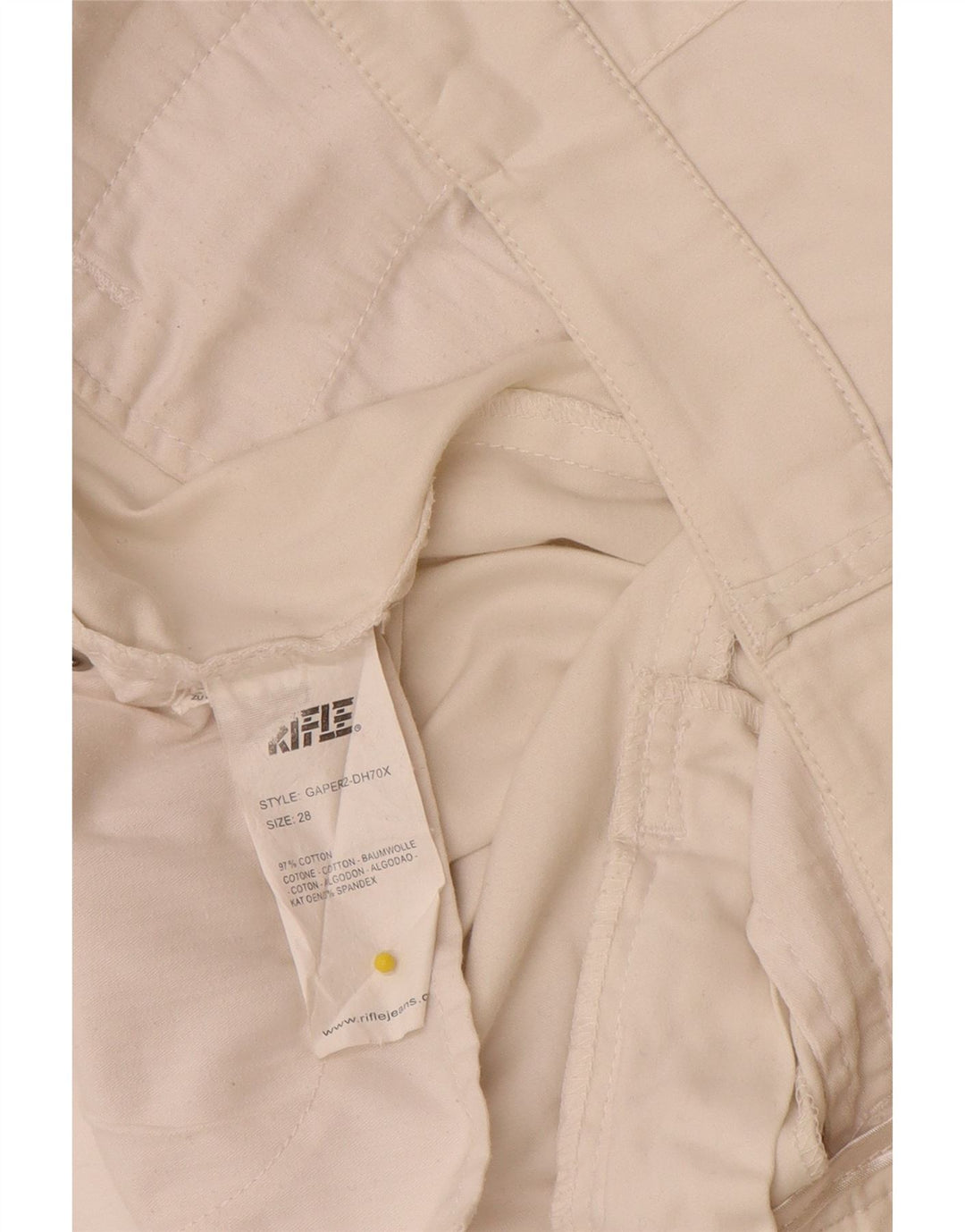 Pantaloni Capri da donna Rifle W28 L21 cotone bianco