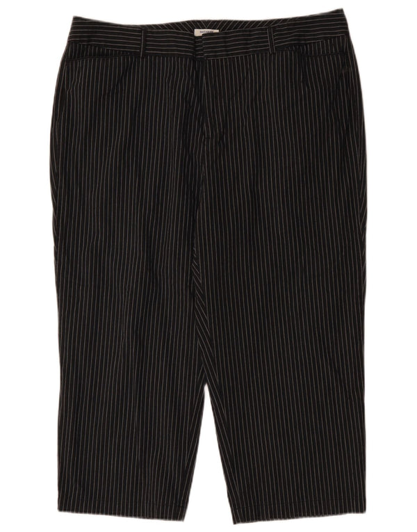 Pantaloni Capri da donna Dockers US 18 2XL W36 L21 Cotone gessato nero