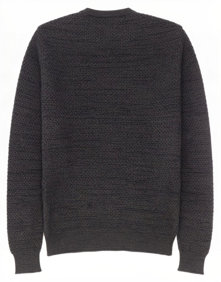 Maglione maglione girocollo da uomo Marks & Spencer in cotone grigio medio