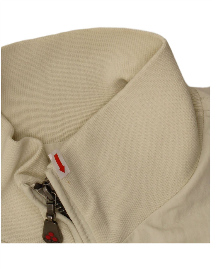 PEUTEREY Giubbotto bomber da uomo UK 40 Large in nylon bianco sporco