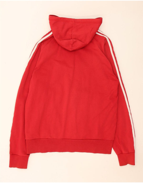 Felpa con cappuccio e zip Adidas da uomo XL in cotone rosso