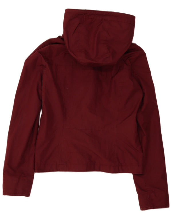 Giacca a vento corta oversize Hollister da donna UK 10 piccola bordeaux