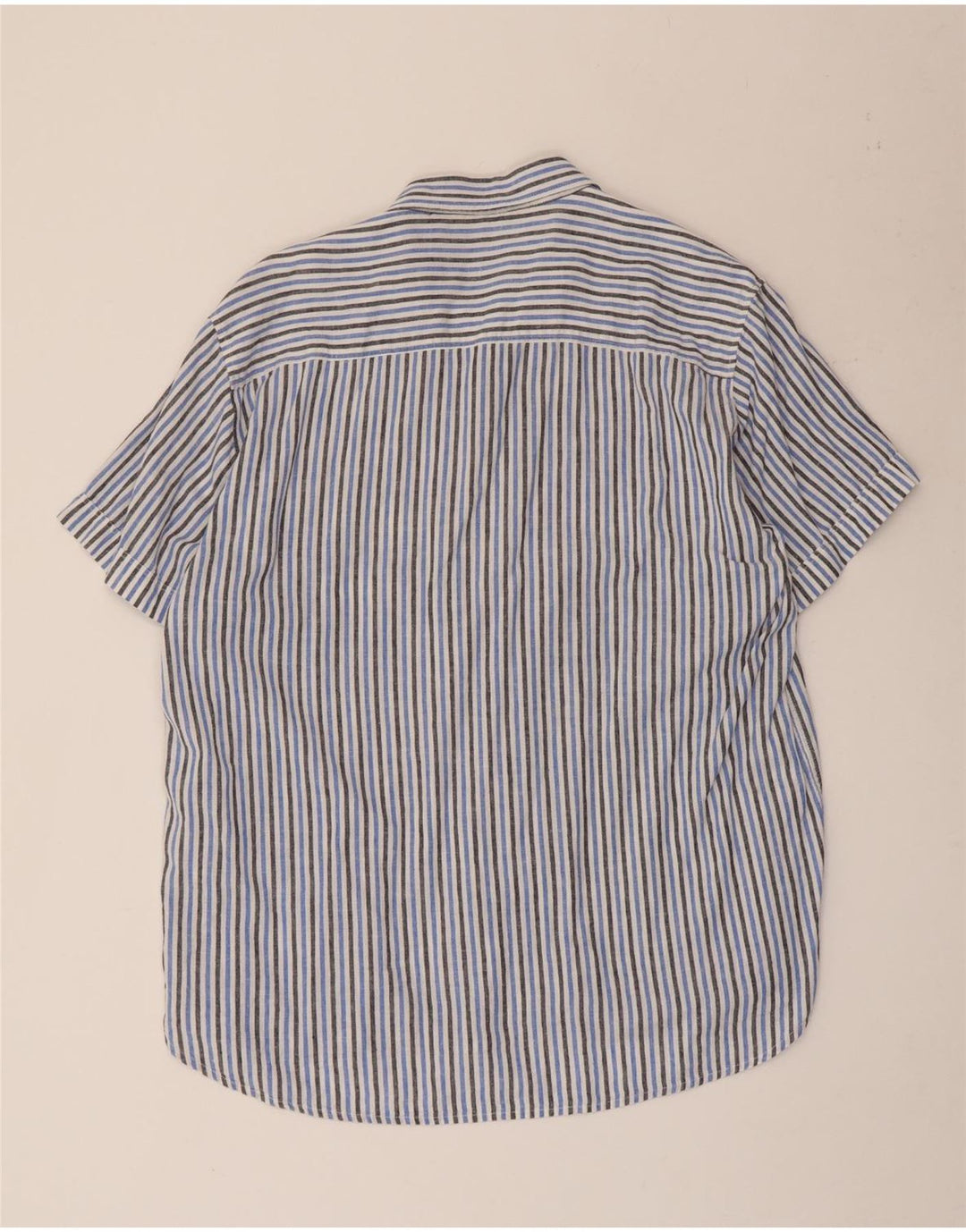 Camicia a maniche corte da uomo Slam 2XL in cotone a righe blu