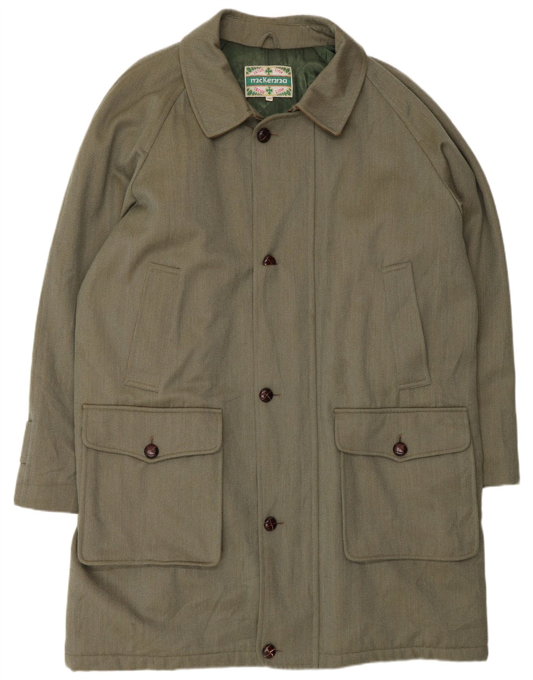 Soprabito da uomo vintage EU 58 4XL lana verde