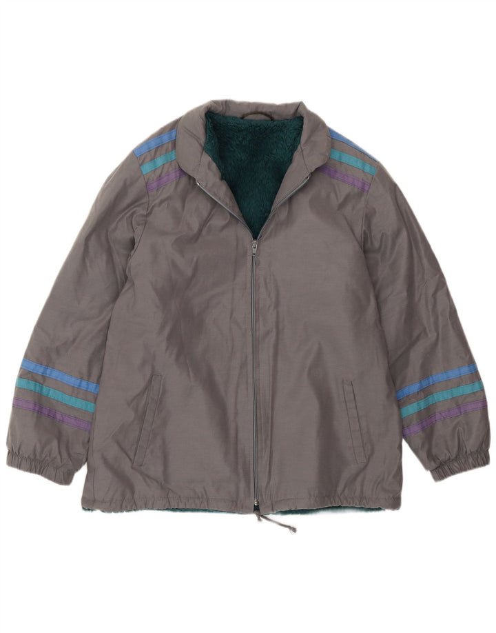 Giacca a vento vintage da uomo UK 38 a righe grigio medio