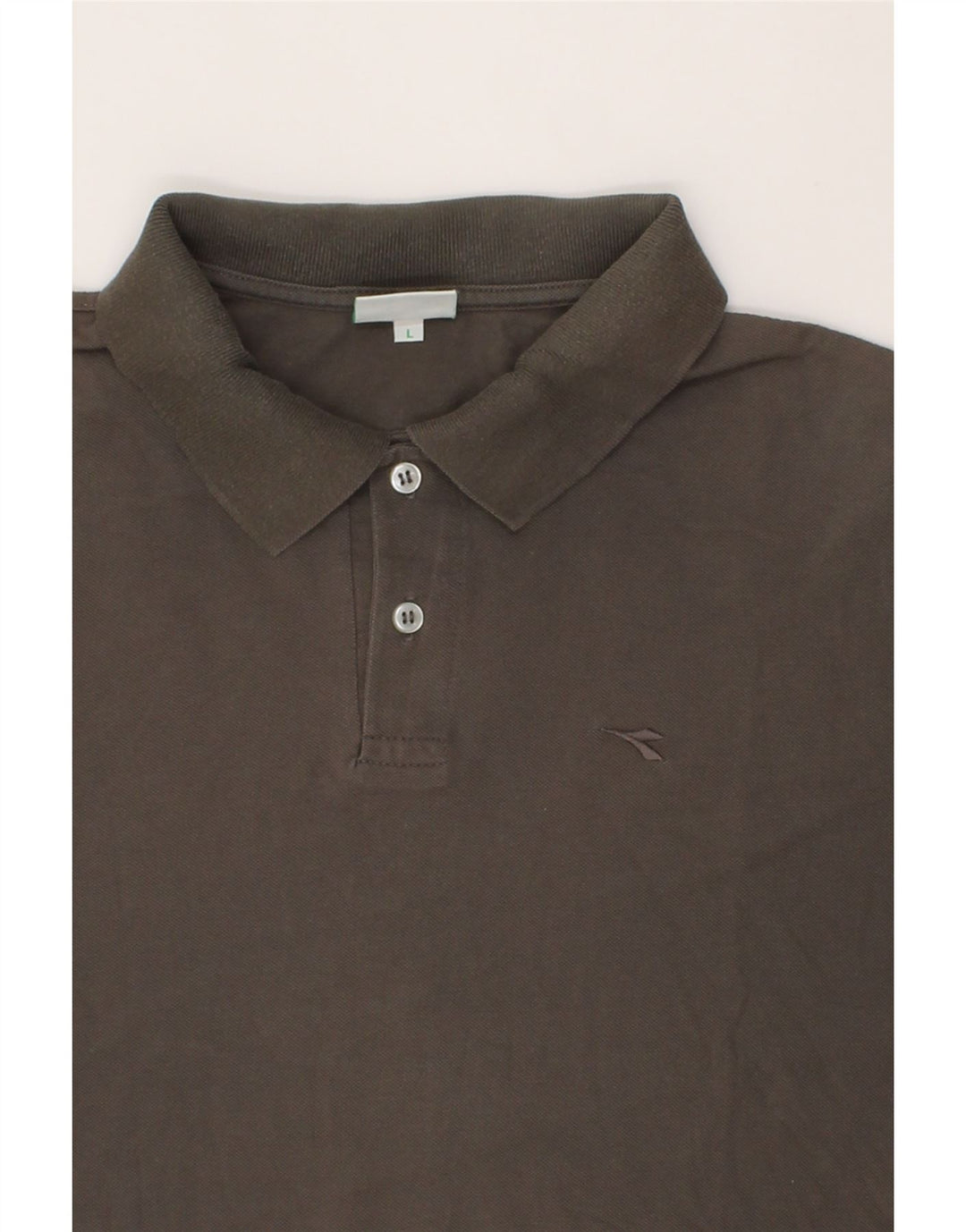DIADORA Mens Polo Shirt Large Grey Cotton Vintage Diadora and Second-Hand Diadora from Messina Hembry 