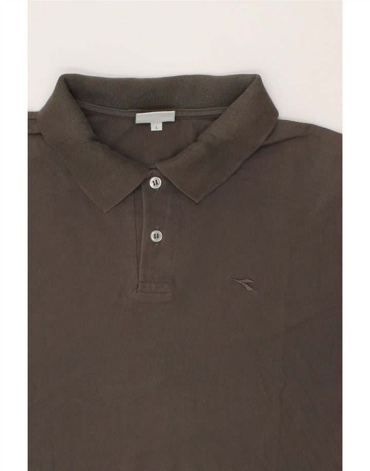 DIADORA Mens Polo Shirt Large Grey Cotton Vintage Diadora and Second-Hand Diadora from Messina Hembry 