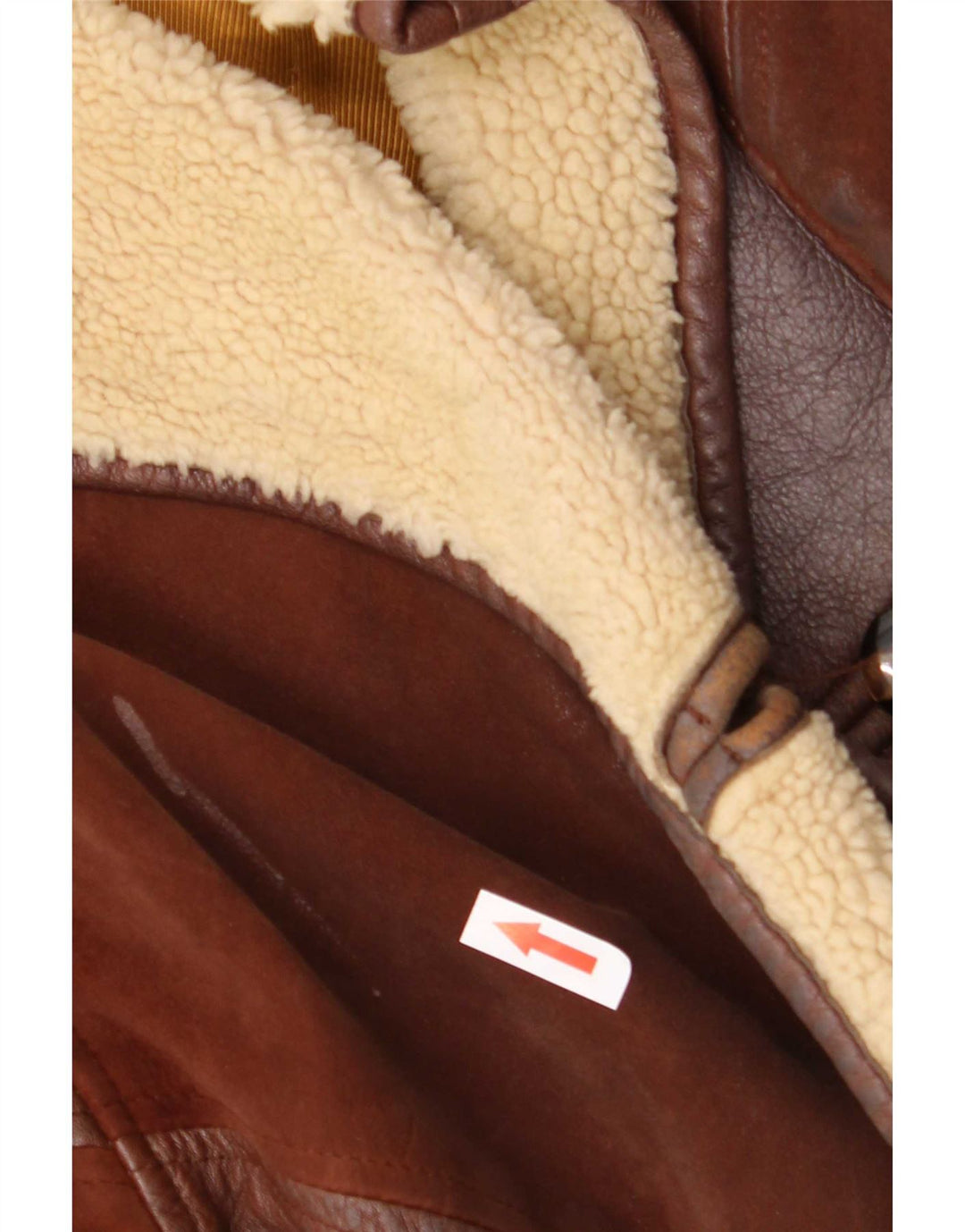 Cappotto oversize in pelle da donna Maviche UK 12 Colorblock marrone medio