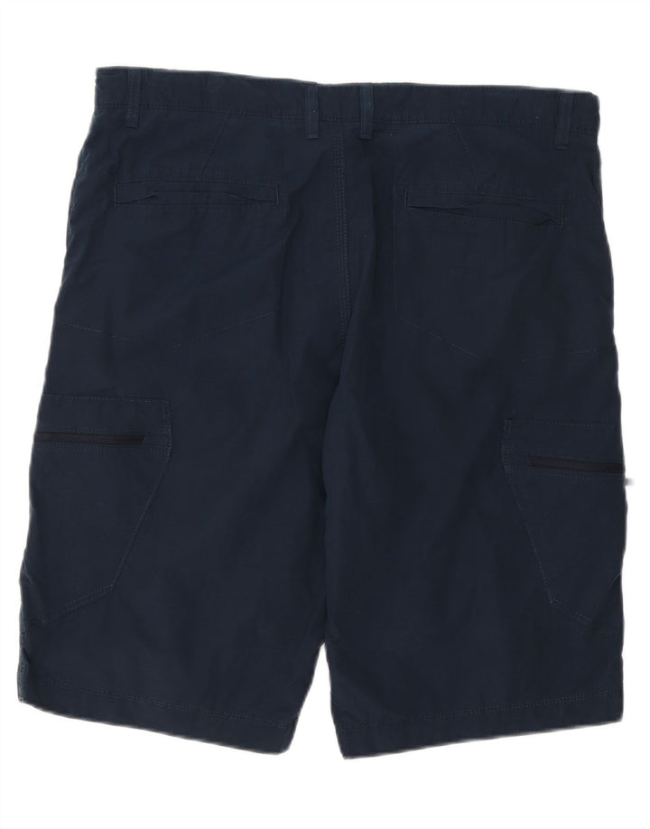 MARKS & SPENCER Pantaloncini cargo da uomo W36 Large Blu Navy Poliestere