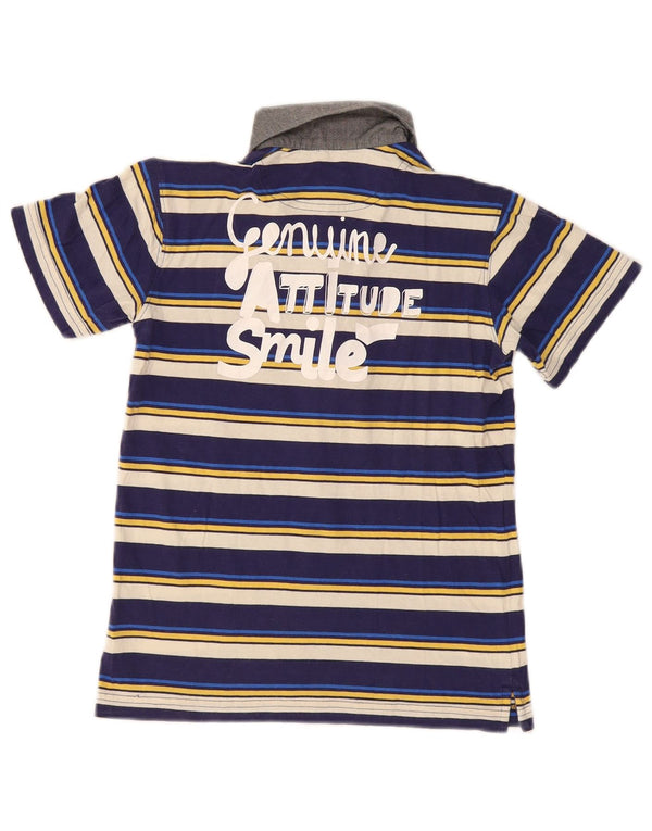 Polo grafica da ragazzo Gas 7-8 anni in cotone a righe blu navy