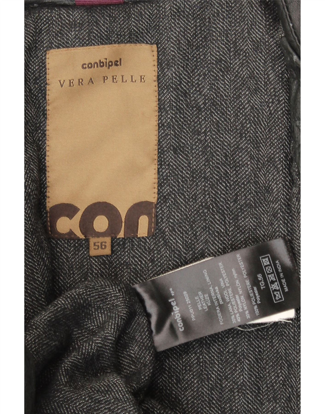 Giacca in Pelle Uomo Conbipel IT 56 2XL Pelle Nera