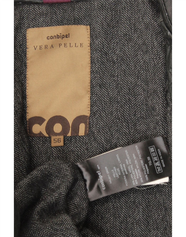 Giacca in Pelle Uomo Conbipel IT 56 2XL Pelle Nera