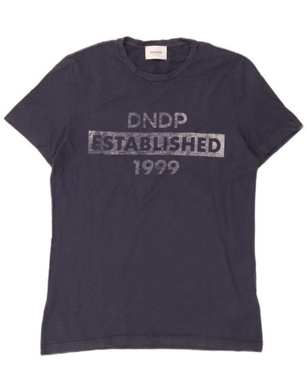 Dondup T-shirt grafica da uomo Top in cotone blu navy medio