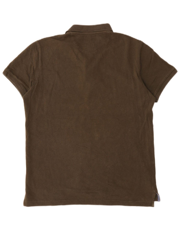 Polo da uomo vestibilità regolare Massimo Dutti in cotone kaki medio