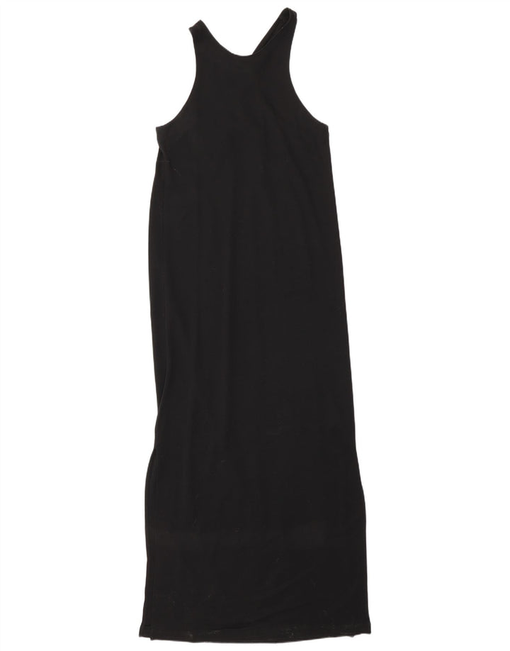 Massimo Dutti Abito lungo senza maniche da donna UK 10 Piccolo Lyocell nero