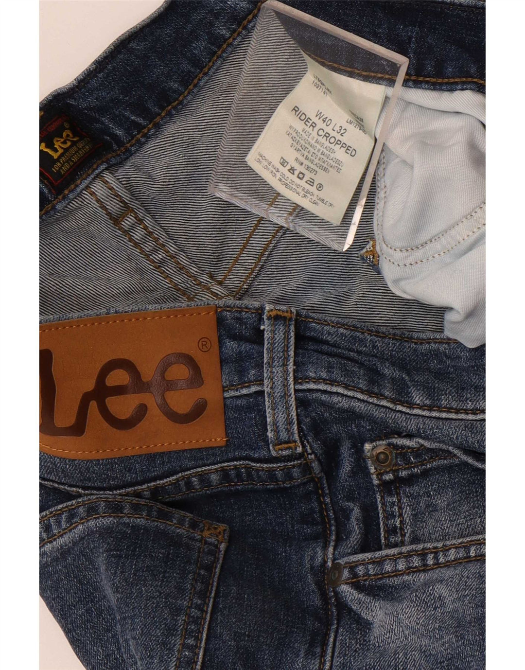 Jeans corti da uomo Lee Rider W40 L27 cotone blu