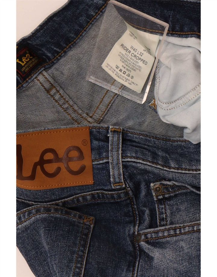 Jeans corti da uomo Lee Rider W40 L27 cotone blu
