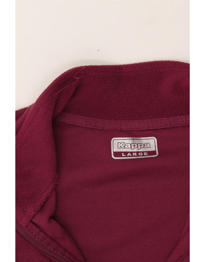KAPPA Womens Fleece Jacket UK 14 Large Burgundy Polyester Vintage Kappa and Second-Hand Kappa from Messina Hembry 
