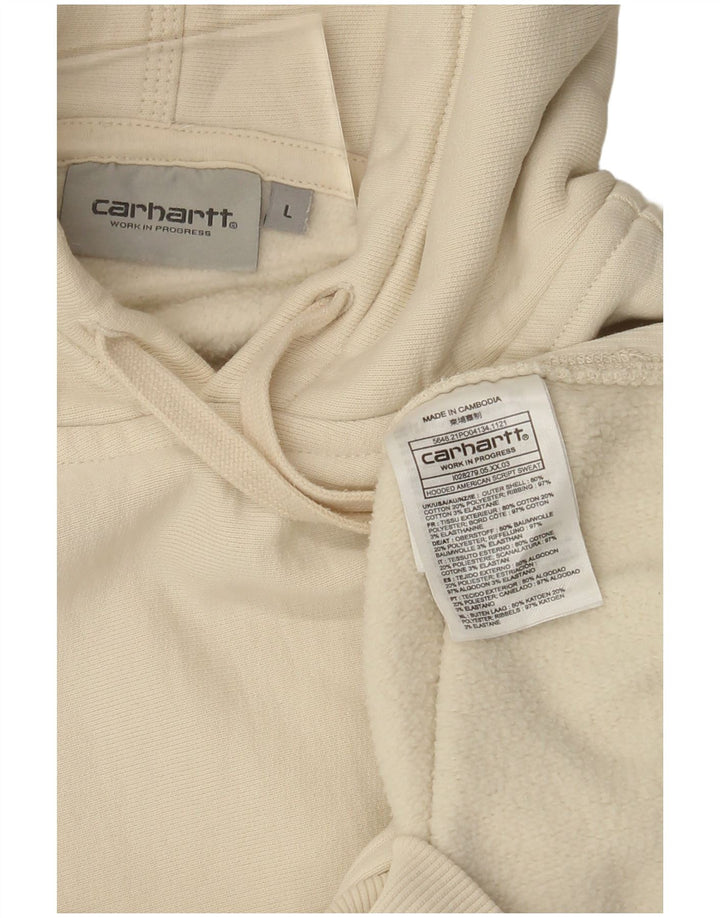 Maglione con cappuccio da uomo Carhartt grande in cotone bianco