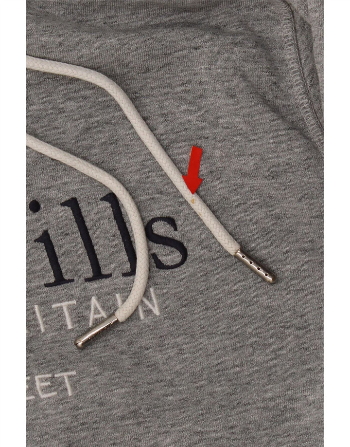 Maglione con cappuccio grafico da uomo Jack Wills in cotone screziato grigio medio