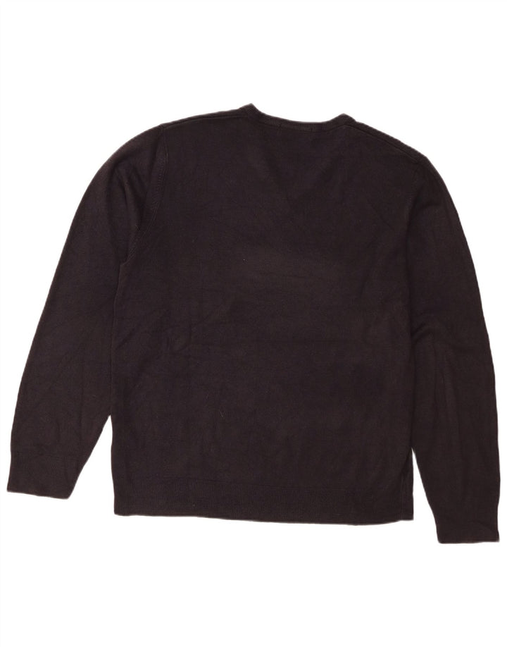 Maglione da uomo Marks & Spencer Blue Harbour con scollo a V grande blu navy