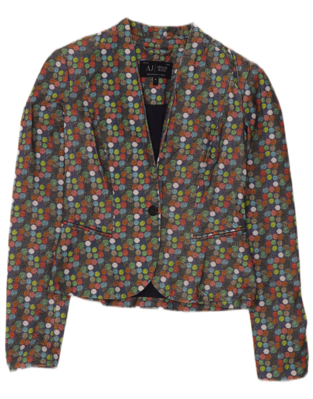 ARMANI JEANS Giacca Blazer Donna IT 40 Piccoli Pois Multicolori