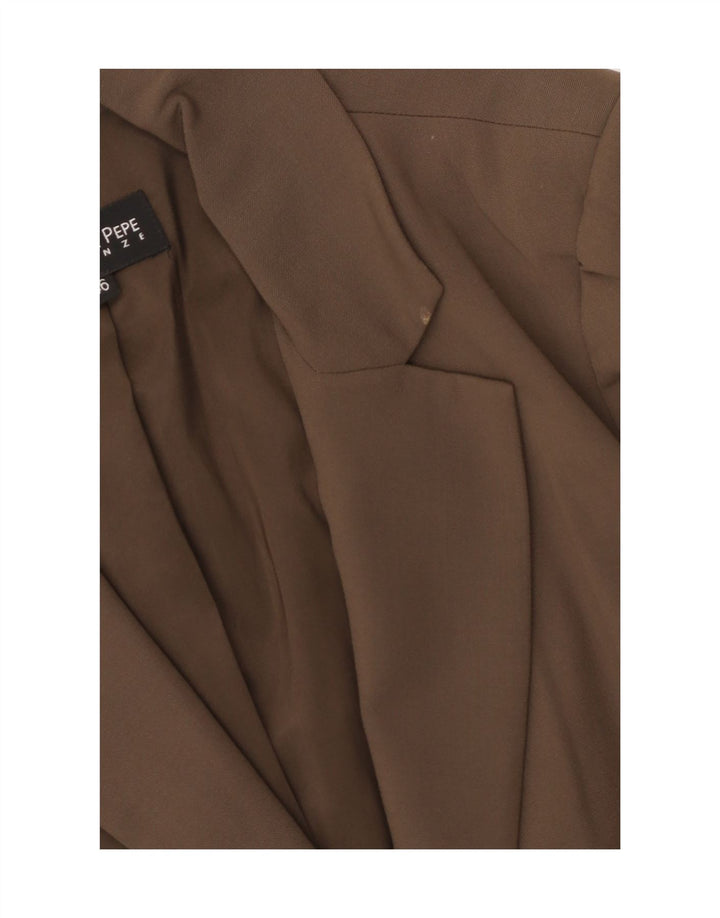 PATRIZIA PEPE Giacca Blazer da Donna a 2 Bottoni IT 46 Large Marrone Lana Vergine