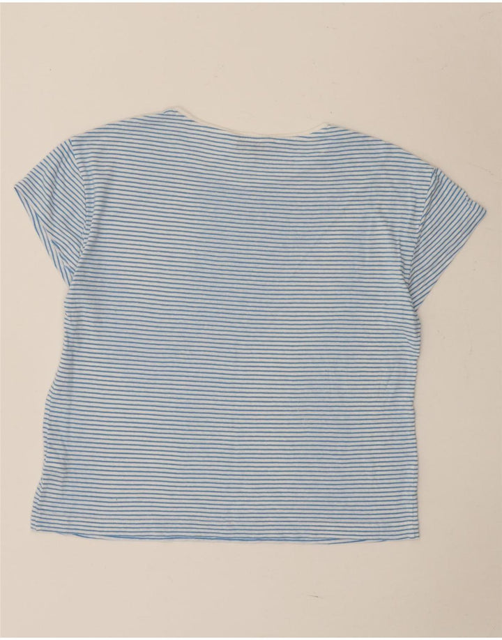 T-shirt da donna Marks & Spencer Top UK 12 Lino a righe blu medio