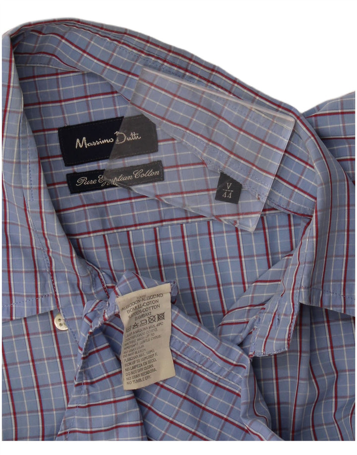 Camicia da uomo Massimo Dutti taglia 44 XL in cotone a quadri blu