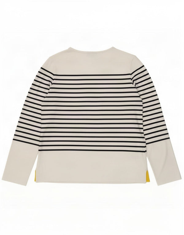 Felpa da donna Joules Jumper UK 12 Cotone a righe bianche medie