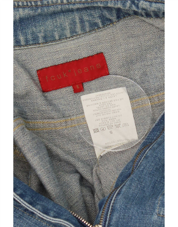 Giacca in denim da donna Fcuk UK 10 piccola in cotone blu