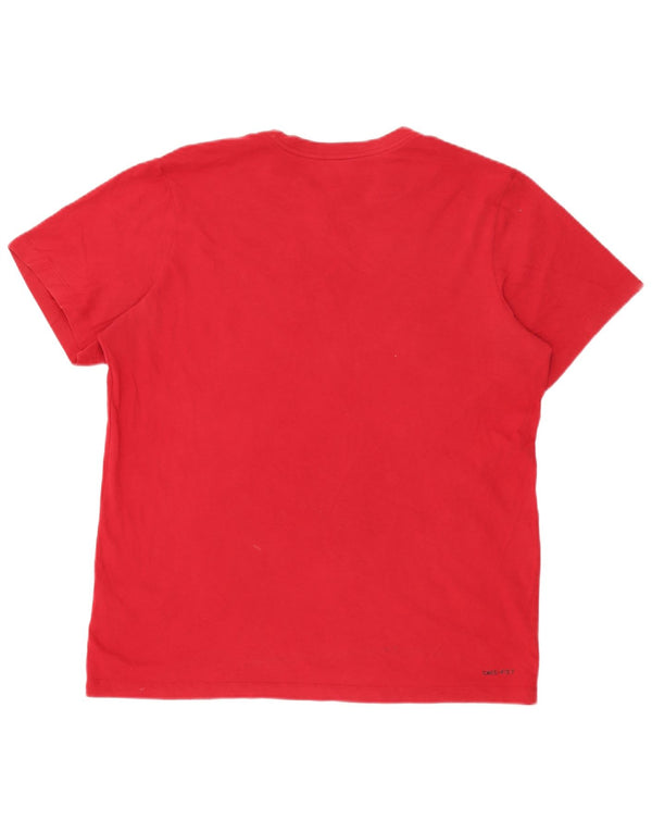 Jordan Mens T-Shirt Top Large Red Cotton