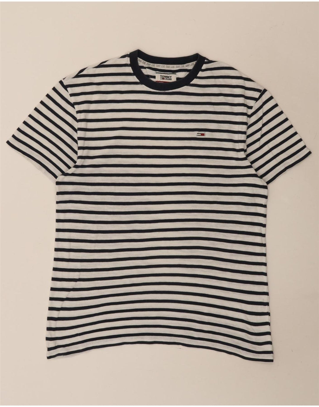 T-shirt da uomo Tommy Hilfiger Top a righe bianche medie