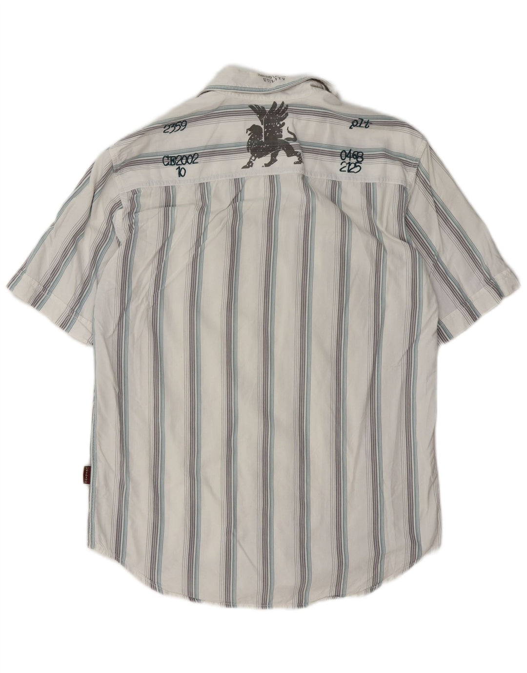 Camicia a maniche corte grafica da uomo Marlboro Classics a righe bianche medie