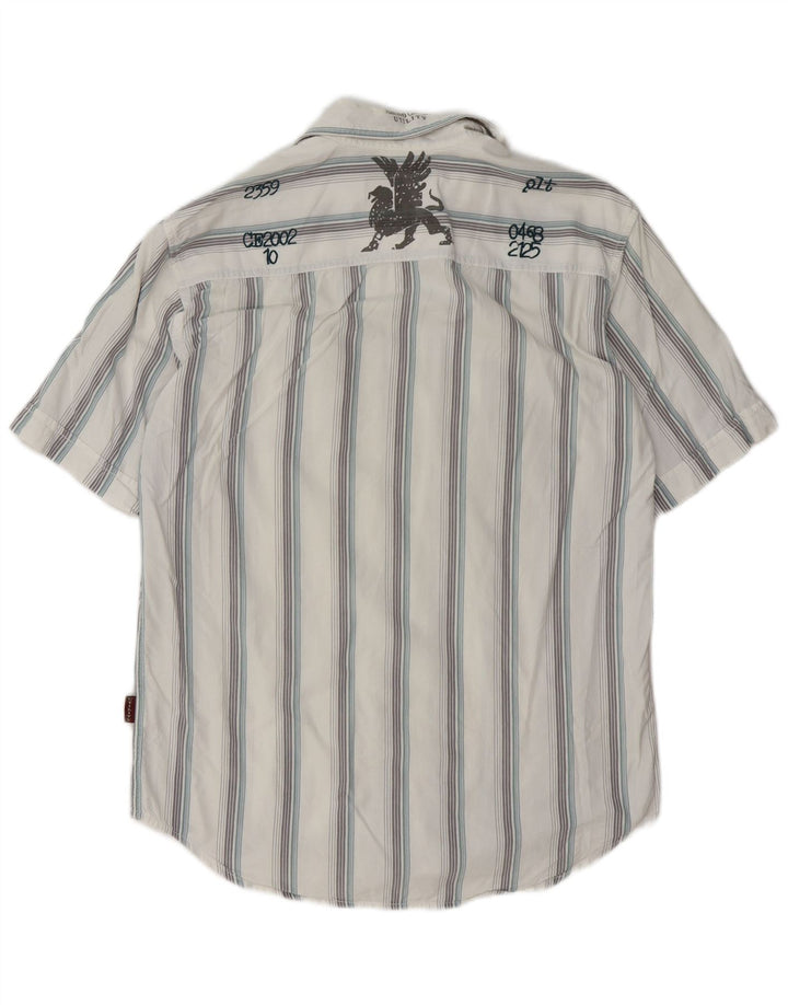 Camicia a maniche corte grafica da uomo Marlboro Classics a righe bianche medie
