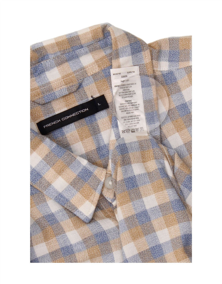 Camicia da uomo French Connection Grande cotone a quadri multicolore