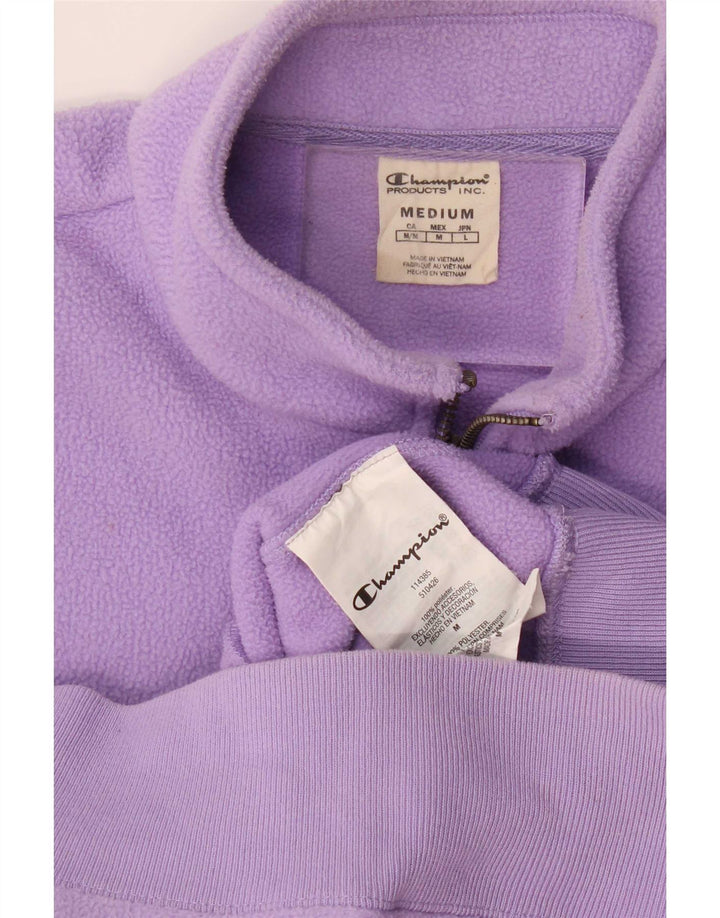 Maglione in pile da uomo Champion con zip e collo in poliestere viola medio
