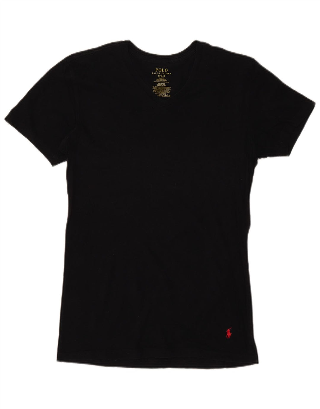 POLO RALPH LAUREN T-shirt da uomo slim fit top in cotone nero medio