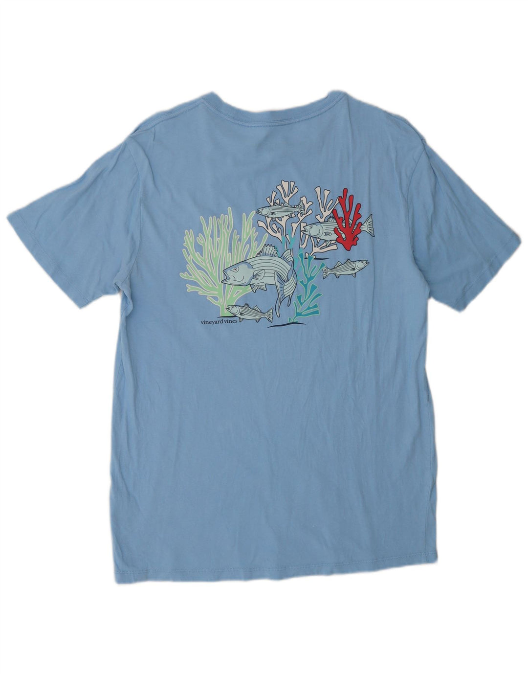 T-shirt grafica da uomo Vineyard Vines Top piccolo pesce in cotone blu