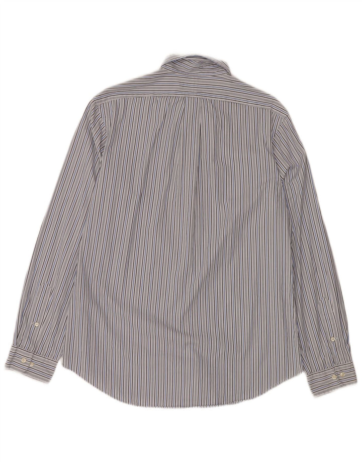 RALPH LAUREN Camicia da uomo su misura taglia 16 grande cotone a righe blu