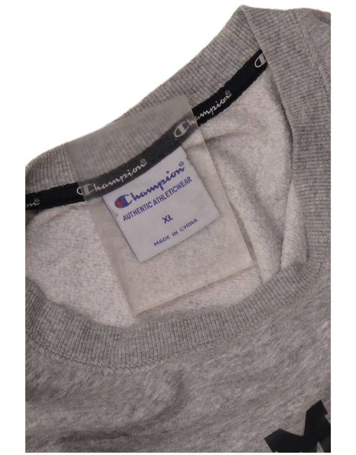 Felpa grafica da uomo Champion Jumper XL in cotone grigio