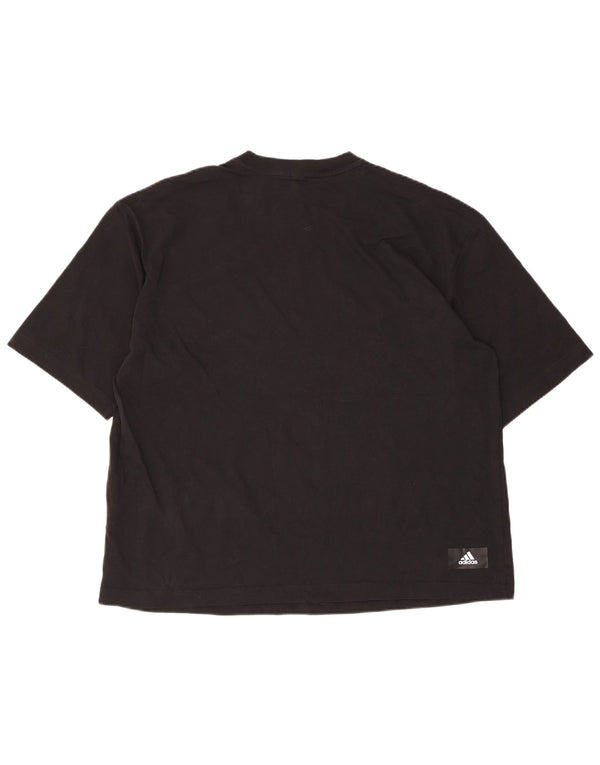 T-shirt grafica da uomo Adidas Top UK 12/14 cotone nero medio