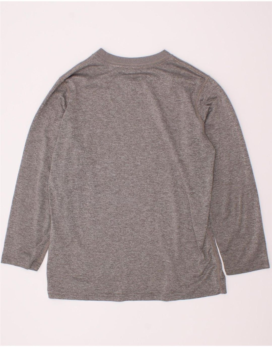 Top Nike Dri Fit Graphic a maniche lunghe da bambino 8-9 anni, piccola, in poliestere grigio