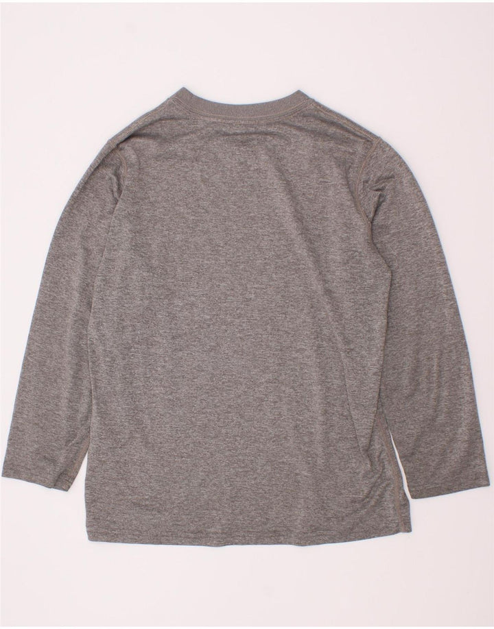 Top Nike Dri Fit Graphic a maniche lunghe da bambino 8-9 anni, piccola, in poliestere grigio