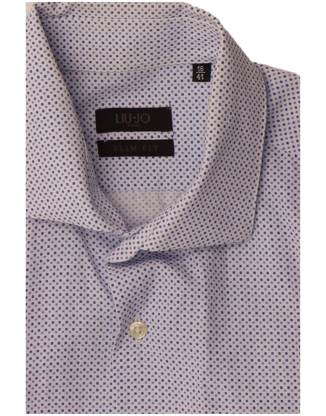 Camicia Liu Jo da uomo slim fit taglia 16 41 grande blu geometrico